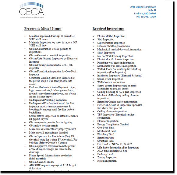 CECA Inspection-Check-List